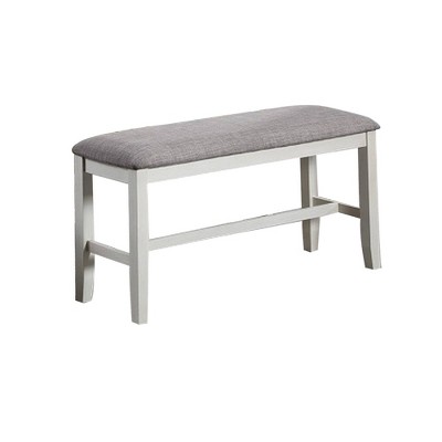 Counter Height Bench with Wooden Trestle Base Gray - Benzara