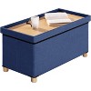FFKQBH 30 Inches Folding Storage Ottoman Bench, Blue - 2 of 3