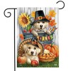 Briarwood Lane Fall Thanksgiving Garden Flag 12x18 For Outdoor Pilgrim Puppies For Thanksgiving Garden Flag Flags For Outside - 2 of 4