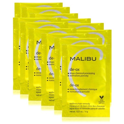 Malibu C De-Ox | Normalizes pH & porosity haircolor | Stops oxidation of peroxide after hair color dye & lightening services (12 Packets) - image 1 of 3