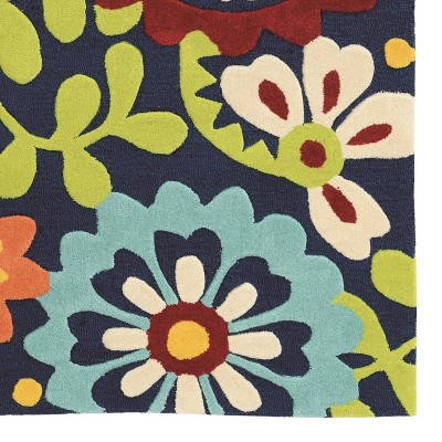 Handmade Blue Tufted Synthetic 5' x 7' Area Rug