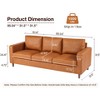 85"Modern Couch, Cognac Tan Pu Leather Sofa with Padded backrest, 3-Seater Sofa with Armrests and Comfy Cushions, Deep Seat Sofas for Living Room - 4 of 4