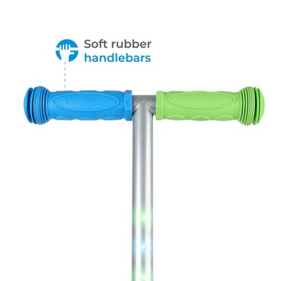 Voyager Green and Blue 3-Wheel Kick Scooter with Light Up Wheels
