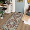 2'x6' Washable Hallway Runner Rug, Vintage Medallion Distressed, Foldable Low Pile, Ideal for Bedroom, Living Room, Laundry Room, Brown - 3 of 4