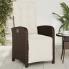 vidaXL Reclining Patio Chairs 2 pcs with Footrest Brown Poly Rattan - 3 of 4
