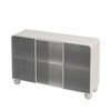 47.25" Glass Sliding Door Storage Cabinet for Kitchen, Living Room, Bathroom with Iron Frame - 4 of 4