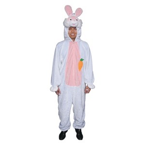 Dress Up America Adult Bunny Mascot Costume - One Size Fits Most - White - 1 of 2