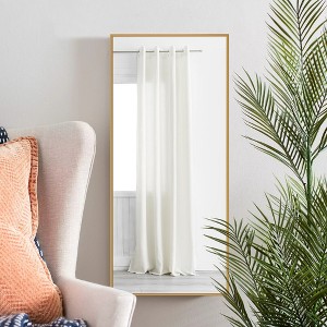 Dovelina Modern Rectangular Aluminium Fine Edge Black Hanging Mirror Decorative Wall Mirror - 1 of 4