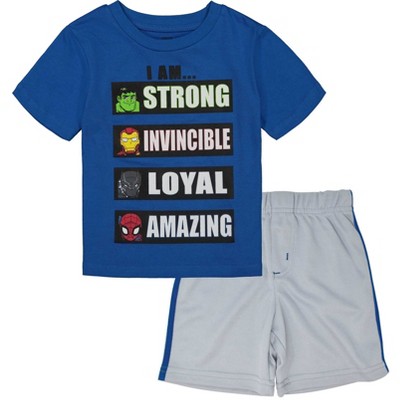 Marvel Avengers Spider-Man Hulk Graphic T-Shirt and Bike Shorts Outfit Set Toddler to Big Kid