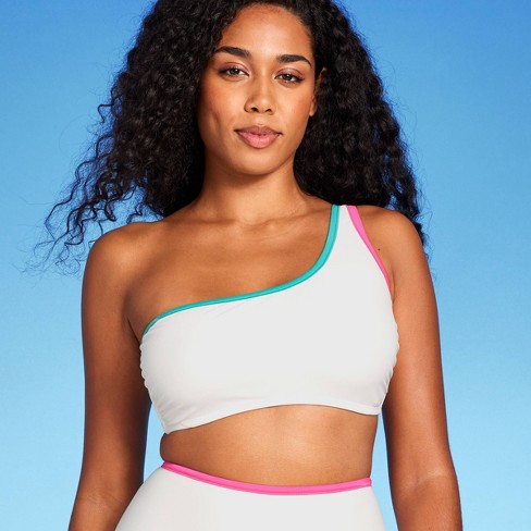 Zip Up Contrast Binding Sports Bra