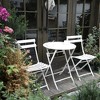 KTMBDW 3-Piece Bistro Set Folding Outdoor Furniture Sets with Premium Steel Frame Portable Design for Bistro & Balcony, White - 3 of 4