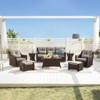 Spruce & Spring Outdoor Wicker Patio Outdoor Sofa Swivel Chair Coffee Table - 4 of 4