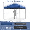 Costway Patio 10x10ft Outdoor Instant Pop-up Canopy Folding Tent Sun Shelter UV50+ Gray/Blue/White - 4 of 4