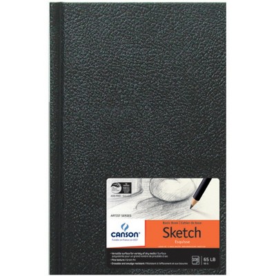 Canson Basic Hardcover Sketchbook, 5-1/2 x 8-1/2 Inches, 65 lb, 108 Sheets