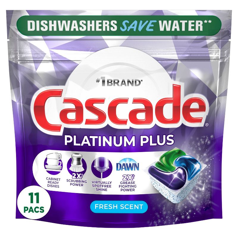 Cascade Fresh Platinum Plus Action Pacs Dishwasher Detergents, 1 of 18