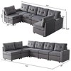 SKRAN 6 Seats Oversized Modular Couch with Storage Space,Sectional Couches for Apartment, Living Room Velvet Sofa 114 Inches,(Dark Gray) - 3 of 4
