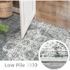 Vintage Rug, Washable Non-Slip Low Pile Floor Carpet for Living Room, Bedroom, Dining Room, Distressed Floral High-Traffic Mat - 4 of 4