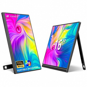ZACHVO 16" Portable Monitor, 1920×1200P IPS Laptop Screen with USB-C, HDMI Gaming Monitor with Kickstand - 1 of 4