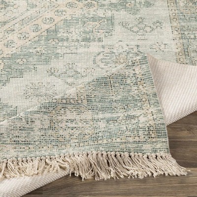 Handmade Sage and Olive Cotton Runner Rug 2'6" x 8'