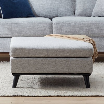 Brookside Gray Large Storage Ottoman with Faux Leather