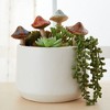 Juvale 4 Pack 5-inch Ceramic Mushroom Plant Garden Ornament and Decor - Outdoor Decoration Stakes for Planter Pots - 3 of 4