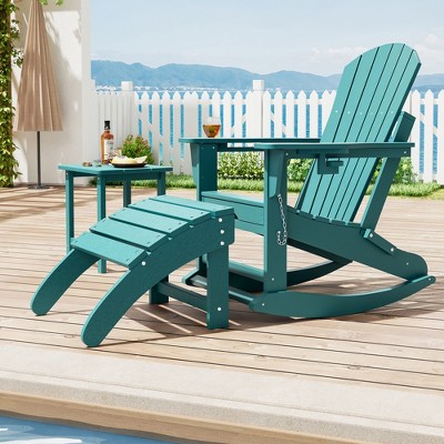 Ottoman for Adirondack Chair, HDPE Adirondack Ottoman Footrest, Weather Resistance Outdoor Footstool for Outside Porch Pool Lawn Backyard
