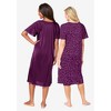 Only Necessities Plus Size 2-Pack Short Silky Gown - 3 of 4