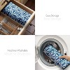 LunaLulinlk 24" x 18" Dish Drying Mat Set of 2 Microfiber Dish Drainer/Rack Pads with Hanging Loop Navy Blue Damask - 3 of 4