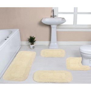 Radiant Collection Cotton Ruffle Pattern Tufted Set of 4 Bath Rug Set - Home Weavers - 1 of 4