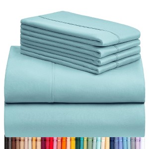 LuxClub 4-7 PC Silky Soft Cooling Deep Pocket Performance Sheet Set - 1 of 4