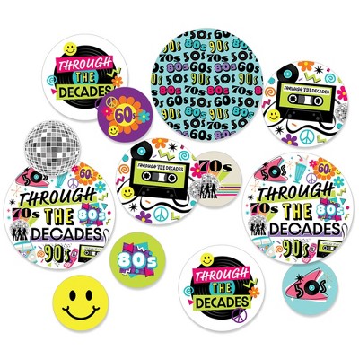 Big Dot of Happiness Through the Decades - 50s, 60s, 70s, 80s, and 90s  Party Giant Circle Confetti - Party Decorations - Large Confetti 27 Count