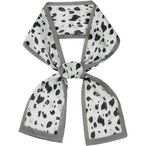 INSPIRE CHIC Women's Leopard Contrast Color Skinny Long Hair Ribbon Scarves 1Pc - 1 of 4