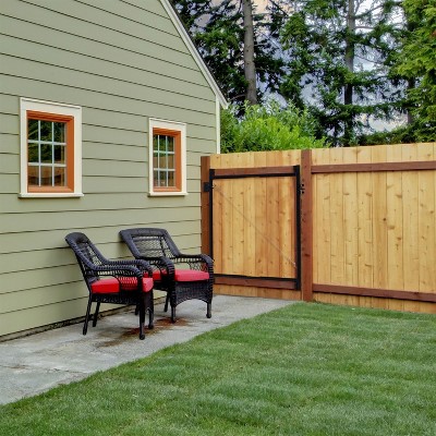 Adjustable Black Steel Frame Gate Kit with Truss Cable System