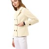 INSPIRE CHIC Women's Notched Lapel Double-Breasted Pea Coat - 4 of 4