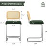 Bencmate Dining Chairs, Counter Height Bar Stools Set of 2, Upholstered Velvet Barstools, 24 inch, Green, 17.7"*18.9"*37.4" - 4 of 4