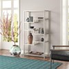 68 in. Satin Nickel Metal Bookcase - Henn&Hart - 2 of 4