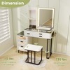 Costway Modern Vanity Desk with Mirror & Lights 3-Color LED Lights & Charging Station - 3 of 4