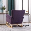 KWPZQEB Nursery Rocking Chair, Upholstered Glider Rocker Rocking Accent Chair Padded Seat with High Backrest, Comfy Armchair for Living Room - 4 of 4