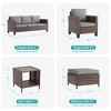 Sonkuki 6-Piece Patio Conversation Set Outdoor Wicker Rattan Furniture Set with Side Table - 2 of 4