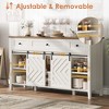 Farmhouse 59" Buffet Cabinet with Sliding Barn Door, Rustic Sideboard with 3 Drawers, Adjustable Shelf and Removable Wine Rack - 4 of 4