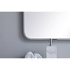 Elegant Lighting Soft corner metal rectangular mirror 30x48 inch in Silver - 4 of 4