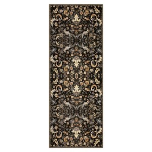 Coolmee Area Rug for Living Room, Washable Rug Low Pile Retro Accent Floral Rug Non-Slip Foldable Carpet for Bedroom, Dining Room - 1 of 4