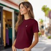Dalix Peace Sign Embroidered Lightweight Relaxed Jersey Tee Summer Cute Positive Womens - 4 of 4