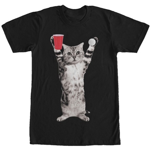 Men s Lost Gods Pong Cat T shirt Target