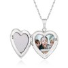 Ross-Simons Sterling Silver Heart Locket Necklace With 14kt Yellow Gold Cross - 3 of 4