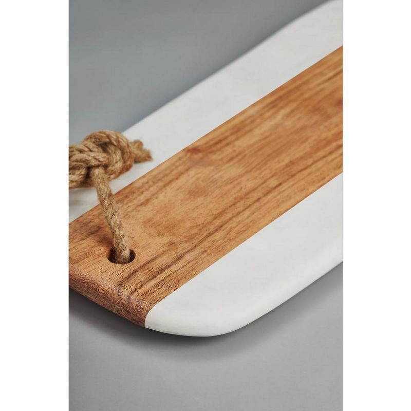 GAURI KOHLI Sulguni Marble & Wood Cutting Board, White, 4 of 7