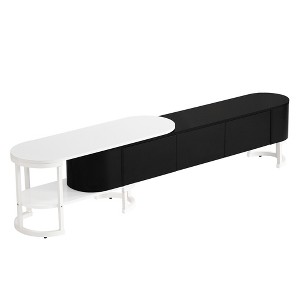 TiramisuBest Modern TV Stand with Black,White for TV & Entertainment Furniture - 1 of 4