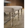 Roundhill Furniture Birmingham Microfiber Upholstered Bench with Nail Head Trim in Driftwood Finish - 2 of 4
