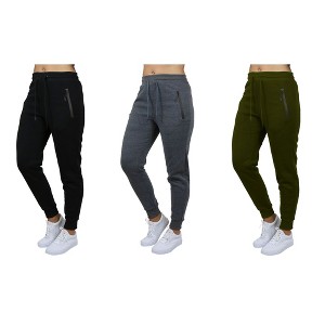 Galaxy Pro Star Women's Modern Fit  Fleece Lined Joggers-3 Pack - 1 of 2