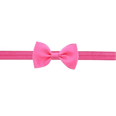 MyKids-Usa Newborn Baby 2 pcs. Small Size Bow Patched Pattern Solid Color Elastic Headband